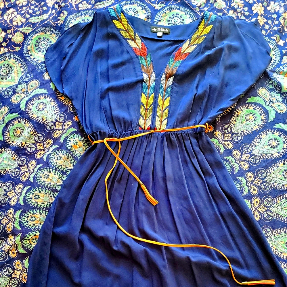 Navy blue Boho dress